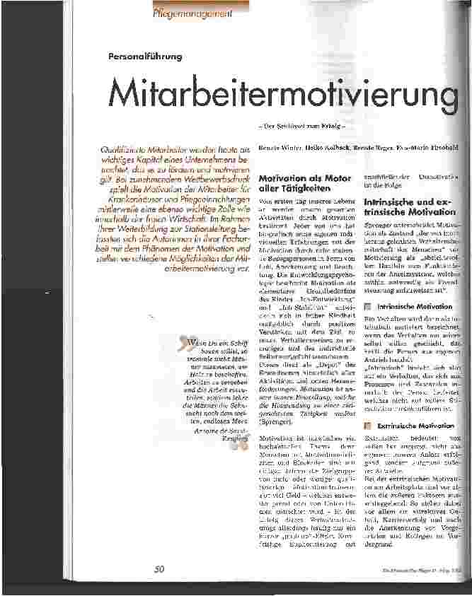 Vorschauseite 1: Mitarbeitermotivierung