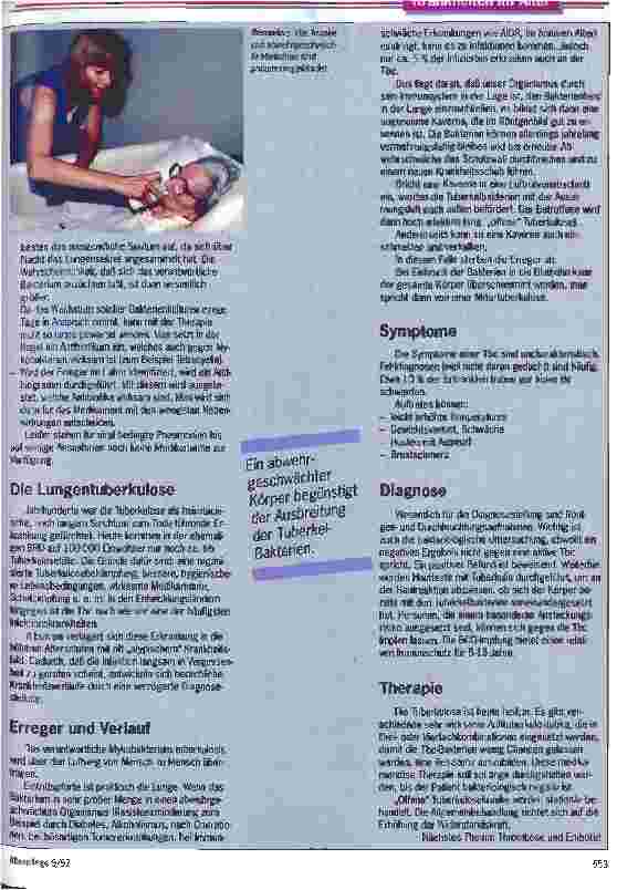 Vorschauseite 2: Gefürchtet: Lungenentzündung und Tuberkulose Schwache Symptome und atypisches Krankheitsbild behindern Therapie