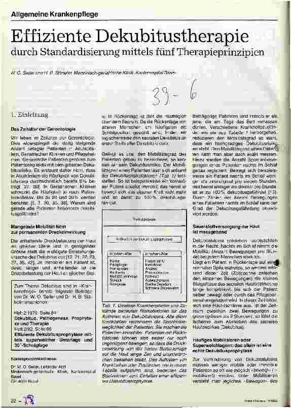Vorschauseite 1: Efiziente Dekubitustherapie durch Standardisierung mittels fünf Therapieprinzipien