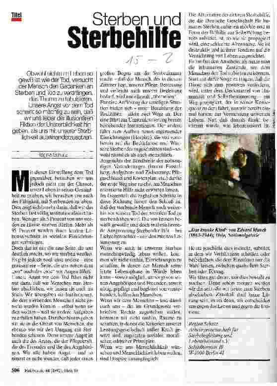 Vorschauseite 1: Sterben und Sterbehilfe