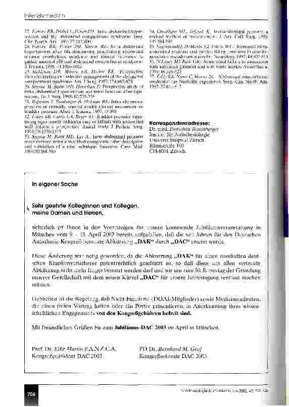Vorschauseite 6: Das abdominelle Kompartmentsyndrom Hat es Bedeutung in der Intensivmedizin?