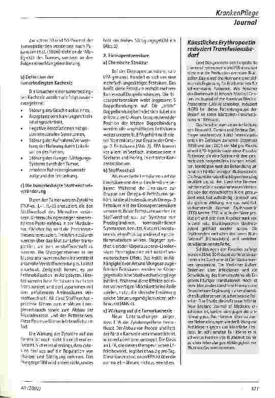 Vorschauseite 4: Neue Entwicklungen im Management des tumor-bedingten Gewichtsverlustes