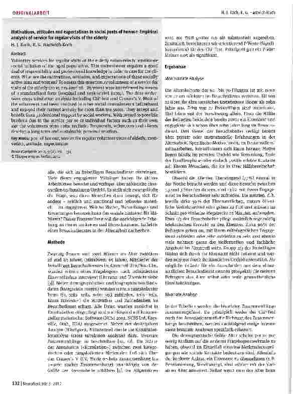 Vorschauseite 2: Motive, Einstellungen und Erwartungen im sozialen Ehrenamt - empirische Pilotstudie am Beispiel eines Besuchsdienstes für Senioren