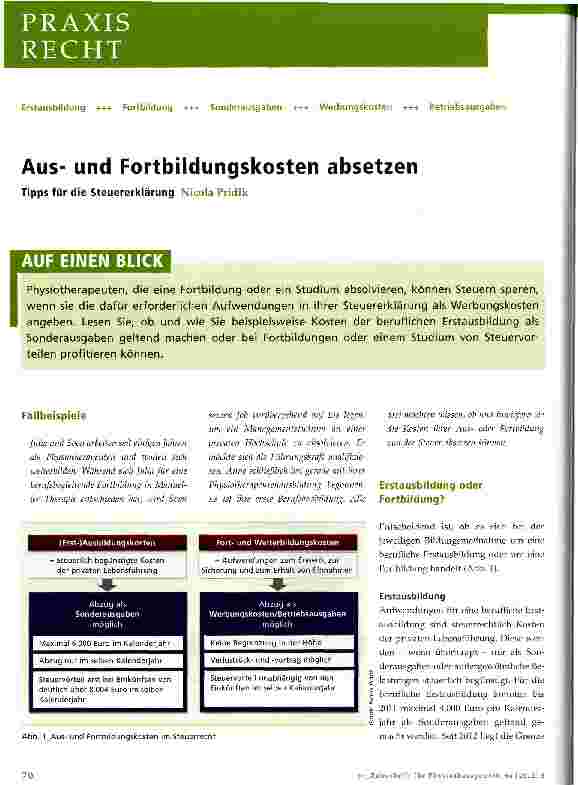 Vorschauseite 1: Ausund Fortbildungskosten absetzen