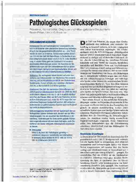 Vorschauseite 1: Pathologisches Glücksspielen