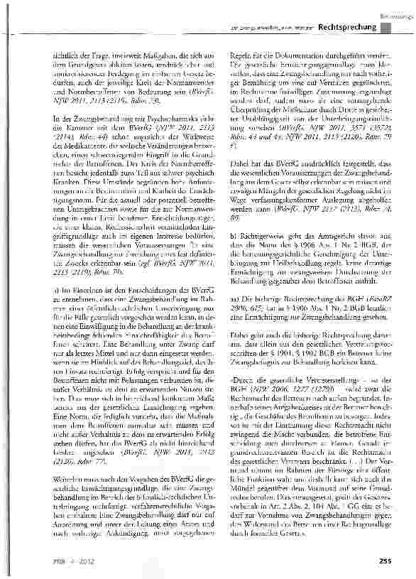 Vorschauseite 4: Zur Zwangsbehandlung eines Betreuten