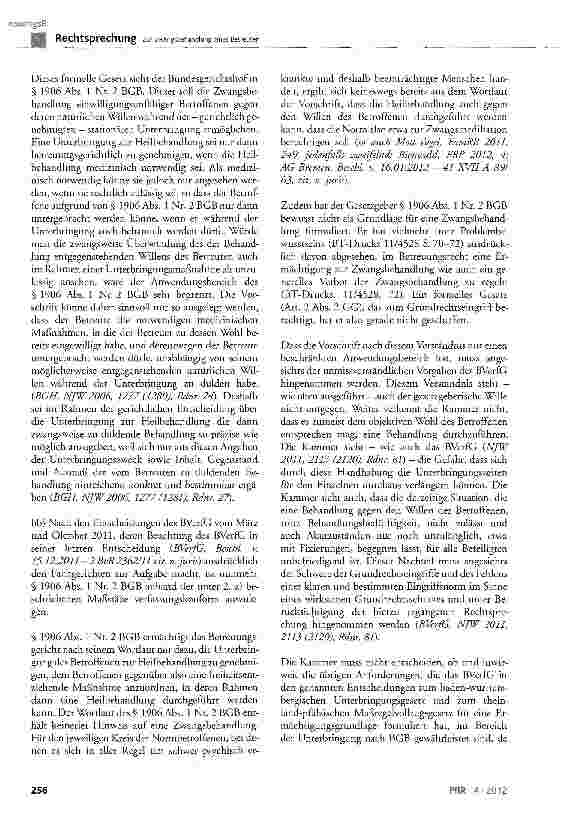 Vorschauseite 5: Zur Zwangsbehandlung eines Betreuten