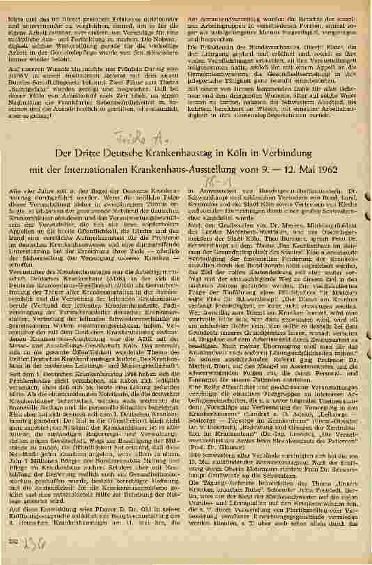 Vorschauseite 2: Bericht über das Modellseminar für Gemeindeschwestern Frankfurt am Main, (24.-28. April 1962)