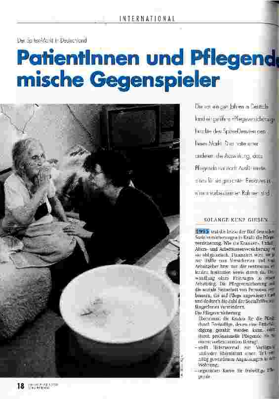 Vorschauseite 1: PatientInnen und Pflegende als ökonomische Gegenspieler Der Spitex-Markt in Deutschland