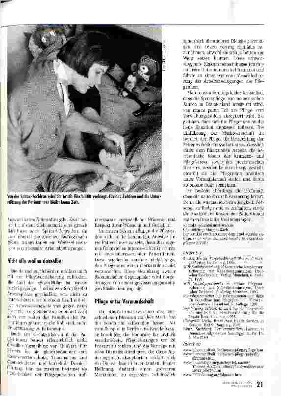 Vorschauseite 4: PatientInnen und Pflegende als ökonomische Gegenspieler Der Spitex-Markt in Deutschland