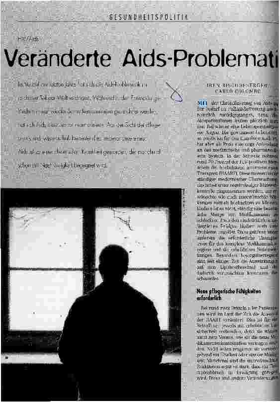 Vorschauseite 1: Veränderte Aids-Problematik erfordert neue Strategien