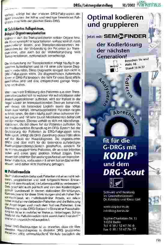 Vorschauseite 2: Gleiche DRG-Leistung = Gleiche Real-Leistung ? (II) Oder stimmt das: Gleiches Geld für gleiche Leistung?