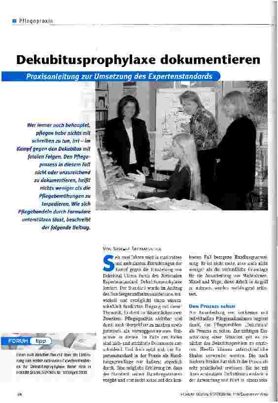 Vorschauseite 1: Dekubitusprophylaxe dokumentieren
