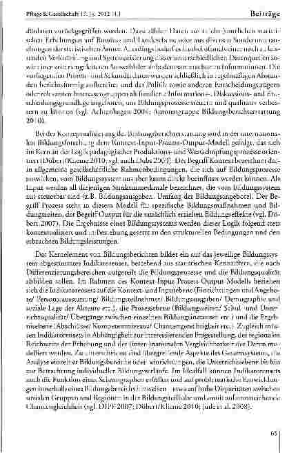 Vorschauseite 3: Bildungsberichterstattung in der Pflege