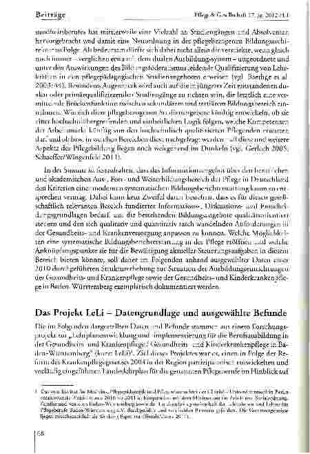 Vorschauseite 6: Bildungsberichterstattung in der Pflege