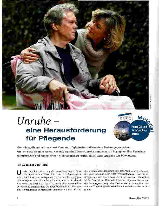 Vorschauseite 1: Unruhe - eine Herausforderung für Pflegende