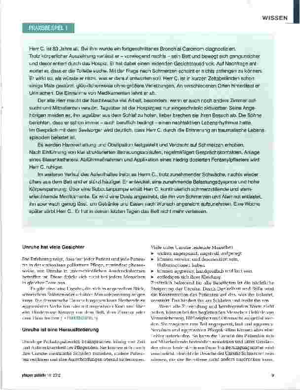 Vorschauseite 2: Unruhe - eine Herausforderung für Pflegende