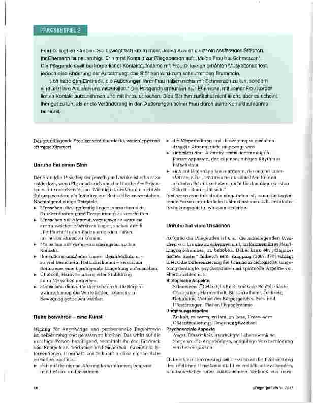Vorschauseite 3: Unruhe - eine Herausforderung für Pflegende