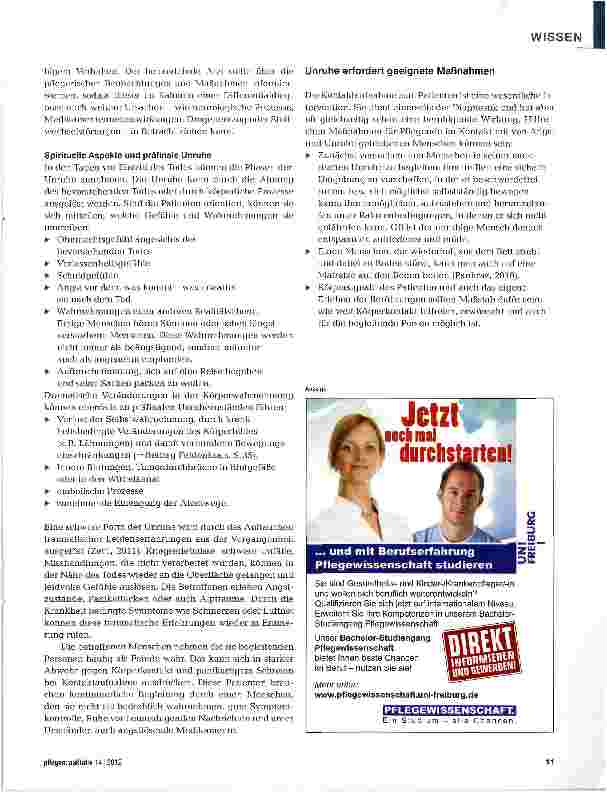 Vorschauseite 4: Unruhe - eine Herausforderung für Pflegende