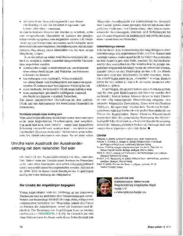 Vorschauseite 5: Unruhe - eine Herausforderung für Pflegende