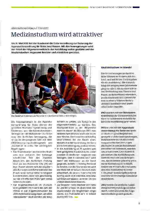 Vorschauseite 1: Medizinstudium wird attraktiver