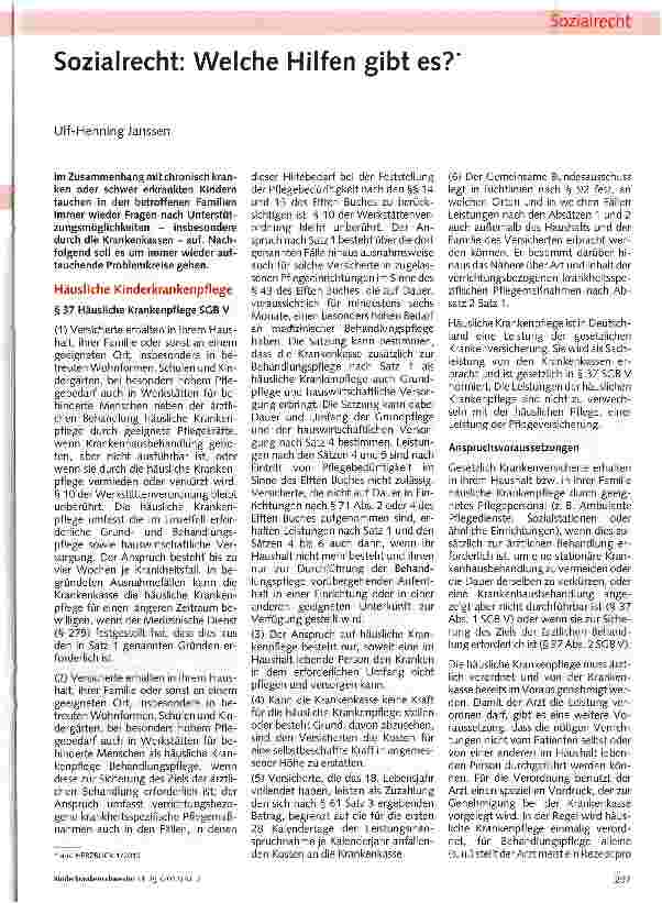 Vorschauseite 1: Sozialrecht: Welche Hilfen gibt es?