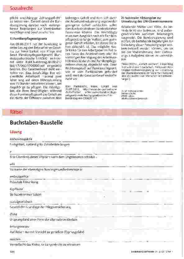 Vorschauseite 4: Sozialrecht: Welche Hilfen gibt es?