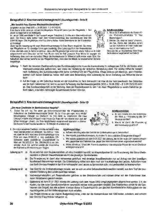 Vorschauseite 2: Sozialversicherungsrecht:Beispielfälle für den Unterricht