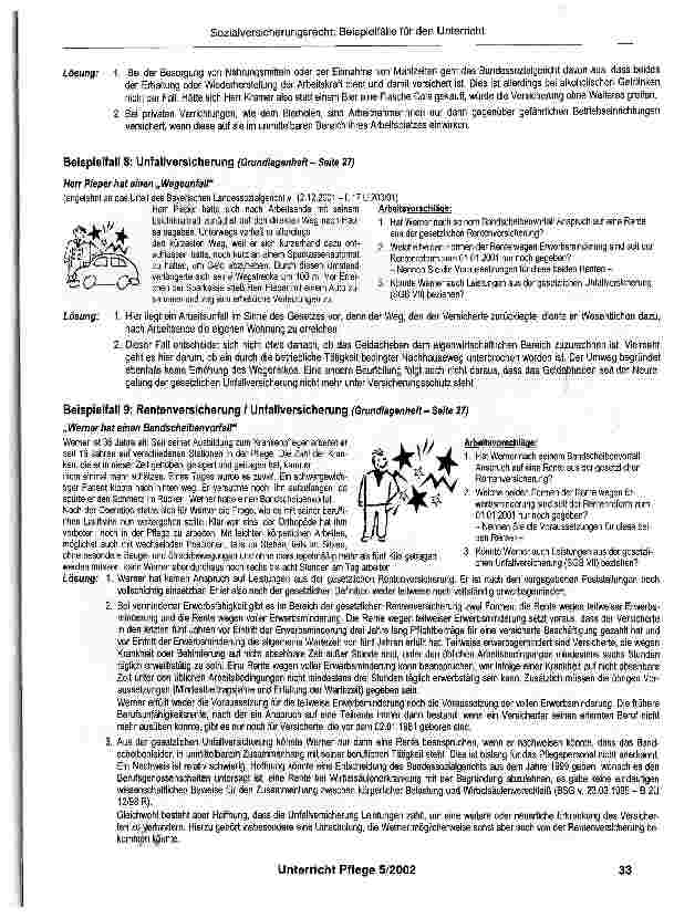 Vorschauseite 5: Sozialversicherungsrecht:Beispielfälle für den Unterricht