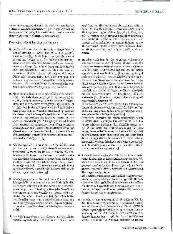 Vorschauseite 4: DGNR-Leitlinien-Projekt Schlaganfall: Schlaganfall und Beruf
