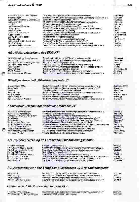 Vorschauseite 5: Die Gremien der DKG Fachausschüsse und Kommissionen neu besetzt