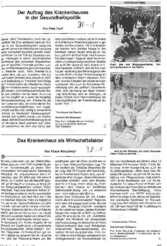 Vorschauseite 1: Der Auftrag des Krankenhauses in der Gesundheitspolitik