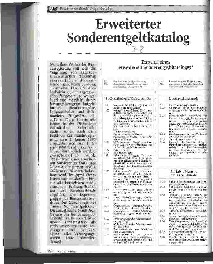 Vorschauseite 1: Erweiterter Sonderentgeltkatalog