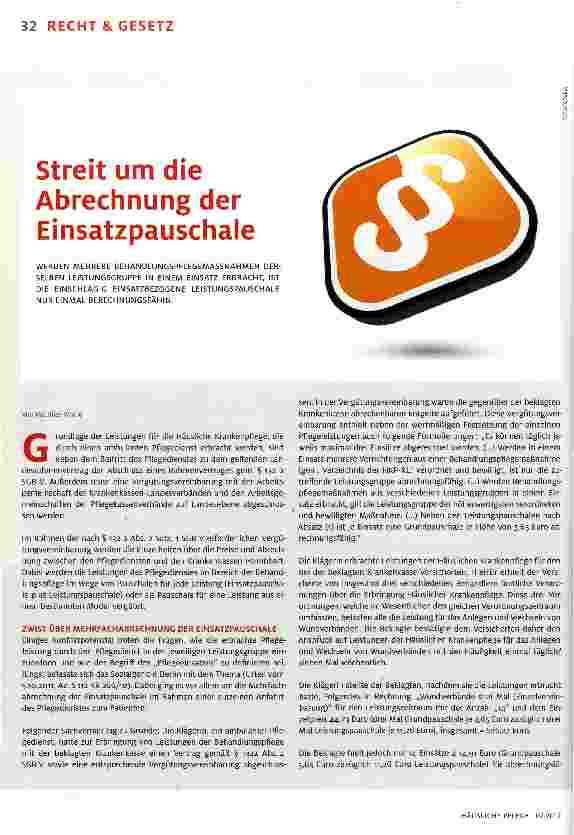 Vorschauseite 1: Streit um die Abrechnung der Einsatzpauschale