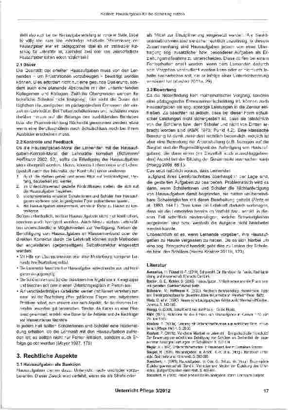 Vorschauseite 2: Hausaufgaben für die Sicherung nutzen