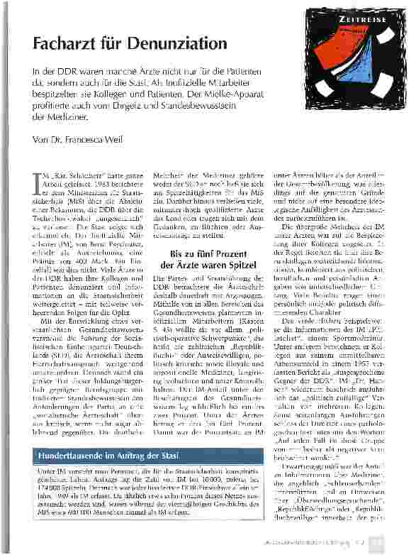 Vorschauseite 1: Facharzt für Denunziation