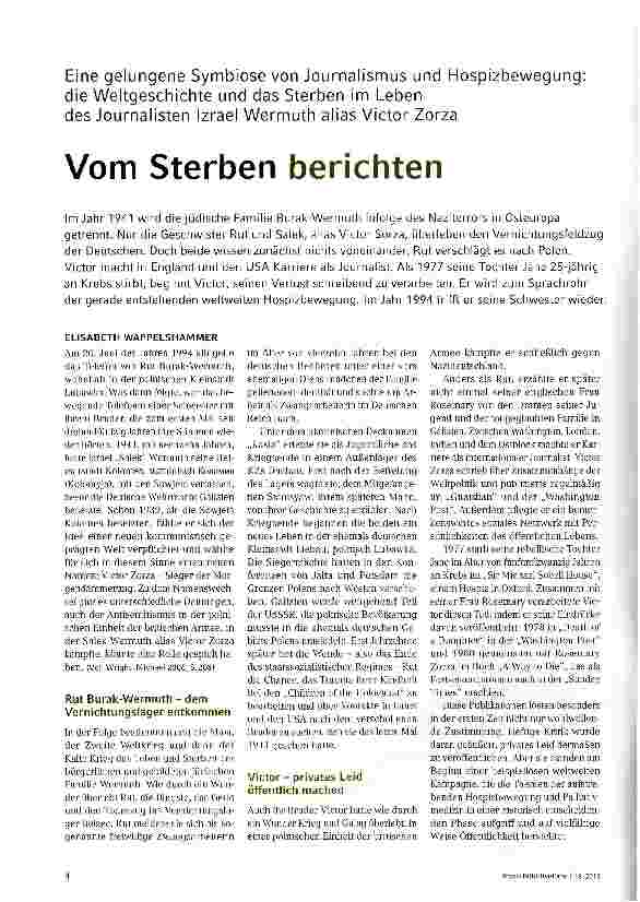 Vorschauseite 1: Vom Sterben berichten