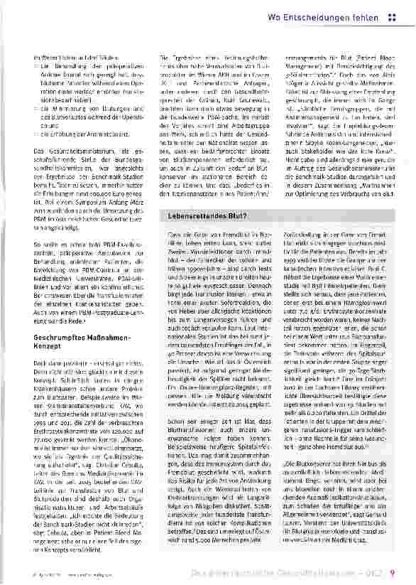Vorschauseite 2: Auf die lange Blutbank geschoben