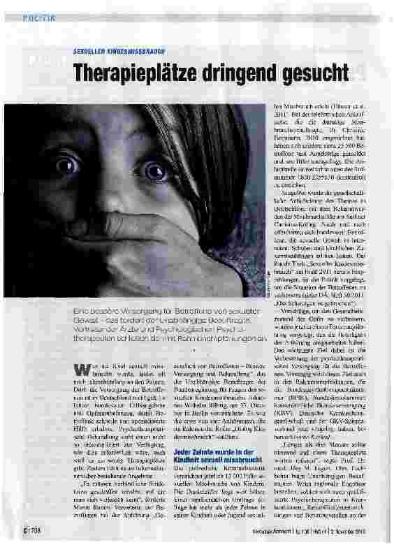 Vorschauseite 1: Therapieplätze dringend gesucht