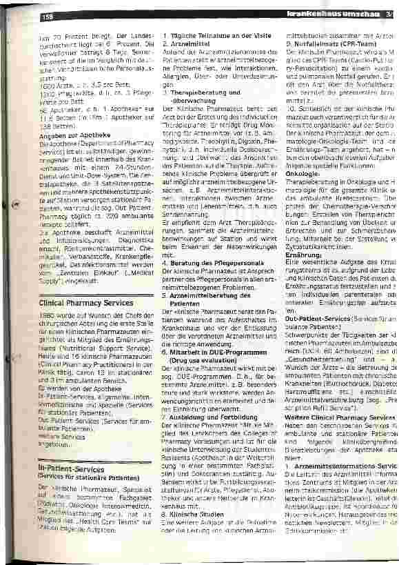 Vorschauseite 2: Clinical Pharmacy in den USA Ist das amerikanische System auf Deutschland übertragbar?