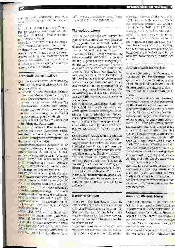 Vorschauseite 4: Clinical Pharmacy in den USA Ist das amerikanische System auf Deutschland übertragbar?