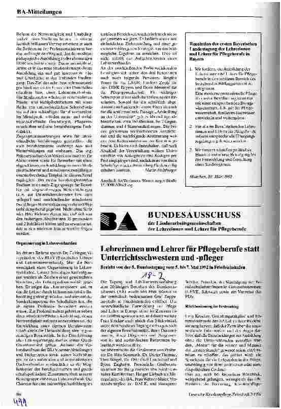 Vorschauseite 1: Lehrerinnen und Lehrer für Pflegeberufe statt Unterrichtsschwester und -pfleger