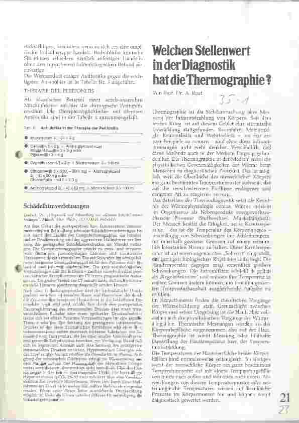 Vorschauseite 1: Welchen Stellenwert in der Diagnostik hat die Thermographie?