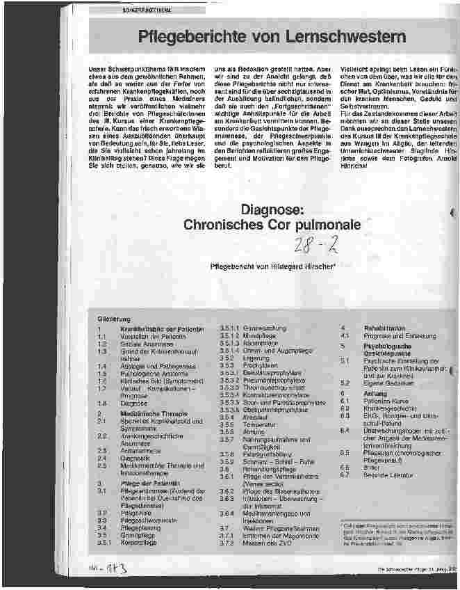 Vorschauseite 1: Diagnose: Chronisches Cor pulmonale
