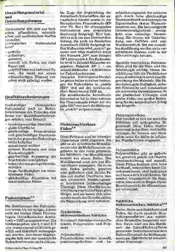 Vorschauseite 5: Pflege in Therapie und Diagnostik 17. Folge: Nahtund Instrumentenkunde (2)