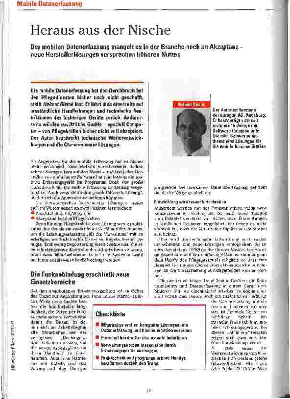 Vorschauseite 1: Heraus aus der Nische
