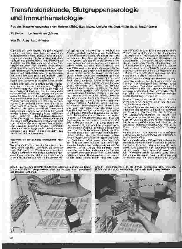 Vorschauseite 1: Transfusionskunde, Blutgruppenserologie und Immunhämatologie 22. Folge: Leukozytenantikörper