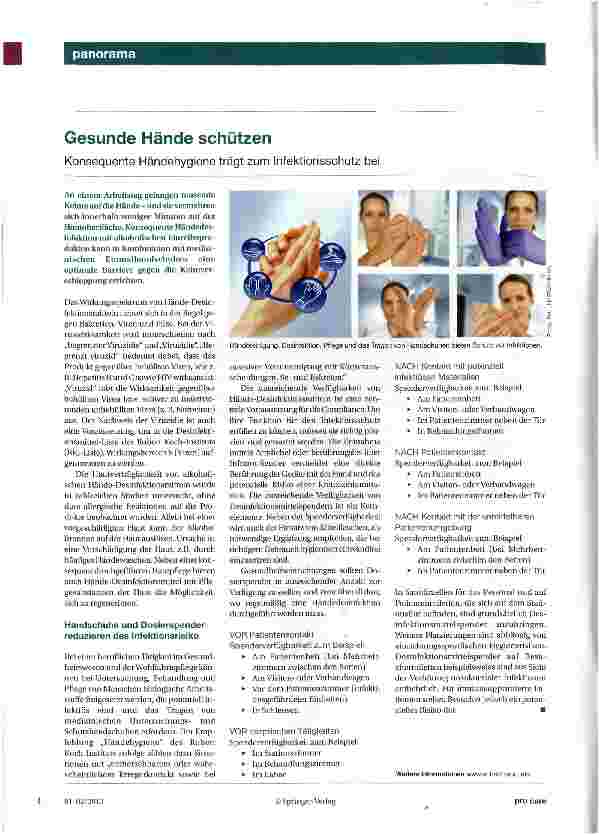 Vorschauseite 1: Gesunde Hände schützen