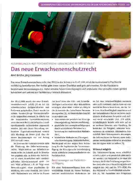 Vorschauseite 1: Das neue Erwachsenenschutzrecht