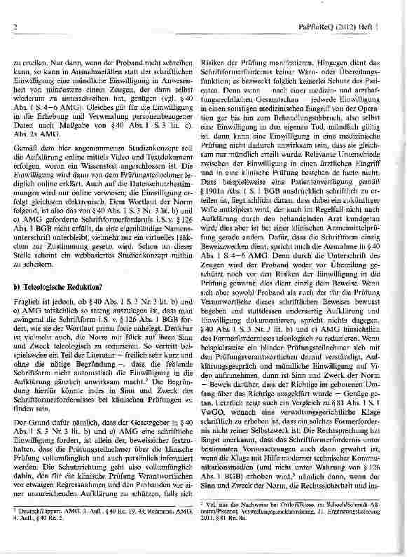 Vorschauseite 2: Die webbasierte klinische Arzneimittelprüfung — Zugleich ein Beitrag zur Schriftlichkeit der Einwilligung gemäß § 40 Abs. 1 S. 3 Nr. 3 lit. b) AMG